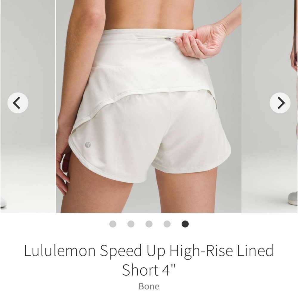 lululemon athletica Speed Up High-Rise Lined Shorts — Bone (Off-White) - Picture 4 of 8